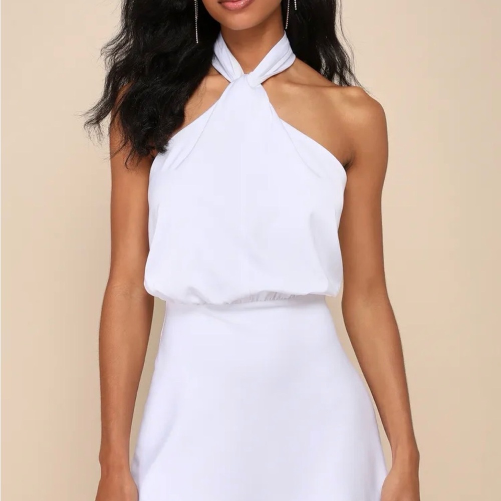 Lulu's White One Shoulder Dress